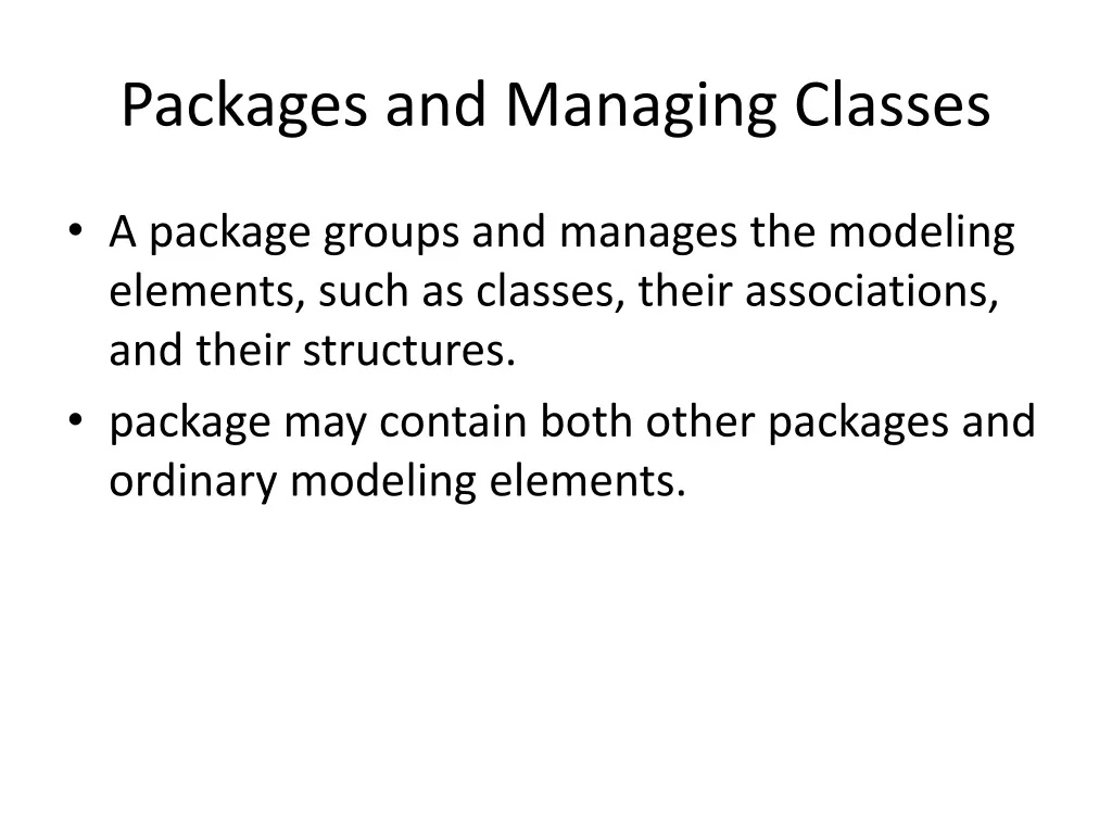 packages and managing classes