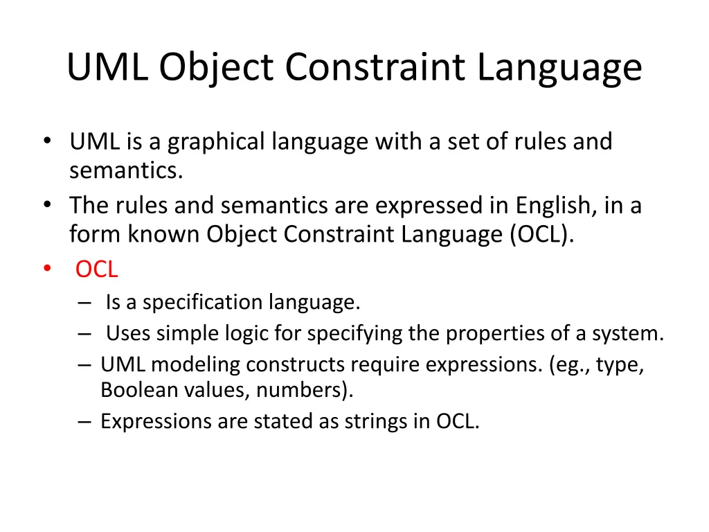 uml object constraint language