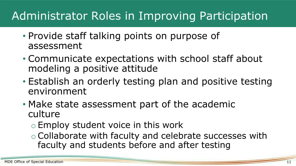 administrator roles in improving participation