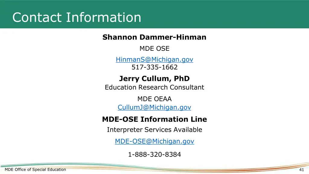 contact information