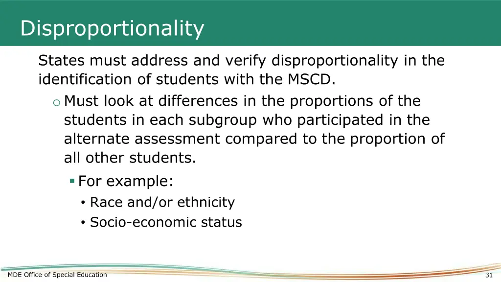 disproportionality