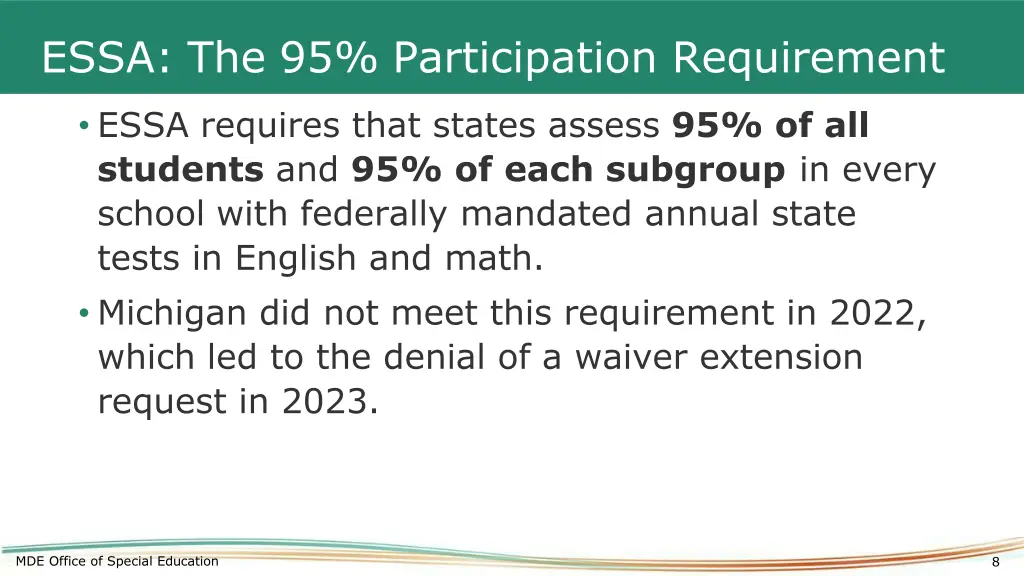 essa the 95 participation requirement