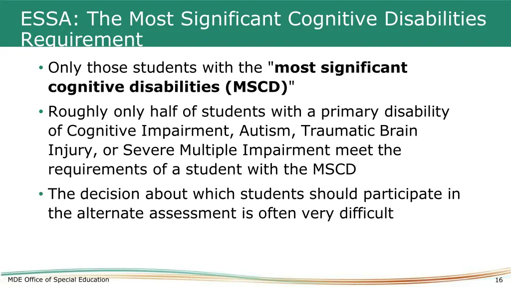 essa the most significant cognitive disabilities