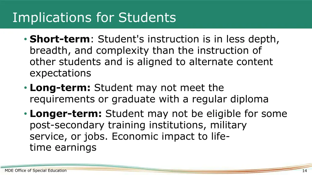 implications for students