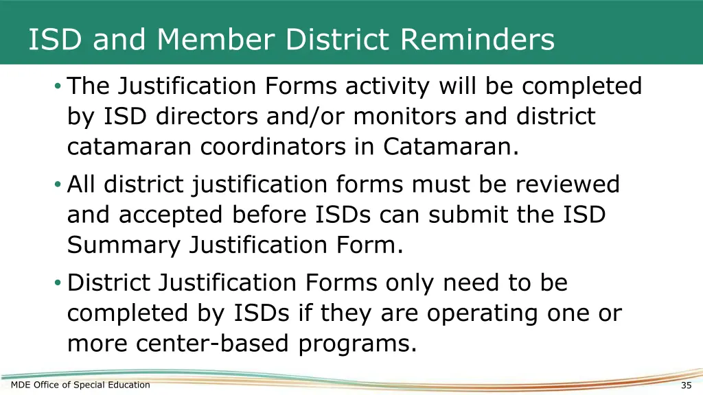 isd and member district reminders