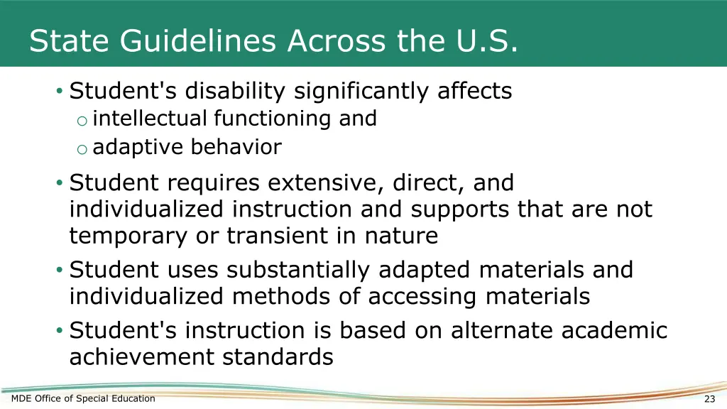 state guidelines across the u s
