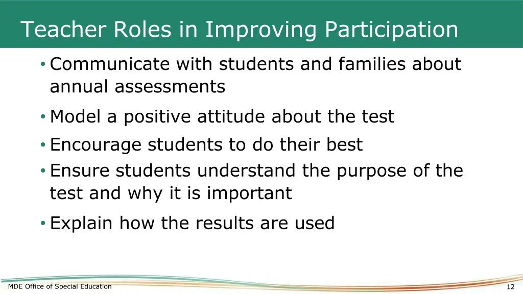 teacher roles in improving participation