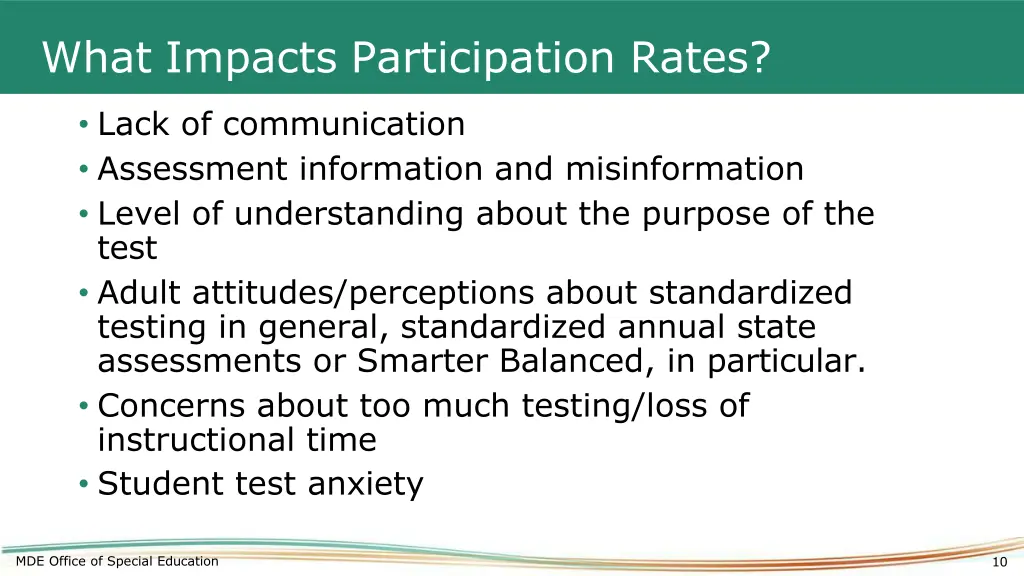 what impacts participation rates