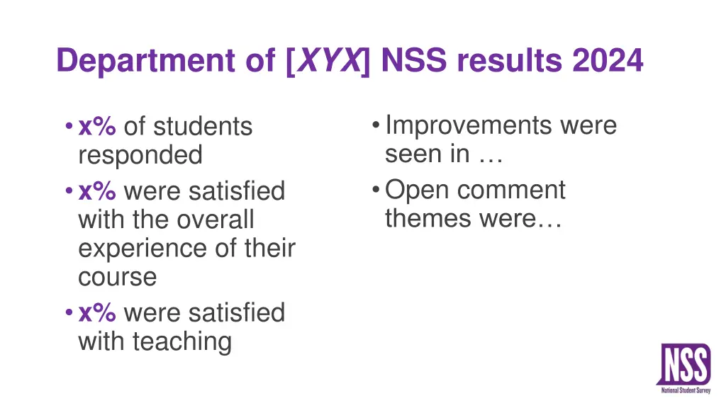 department of xyx nss results 2024