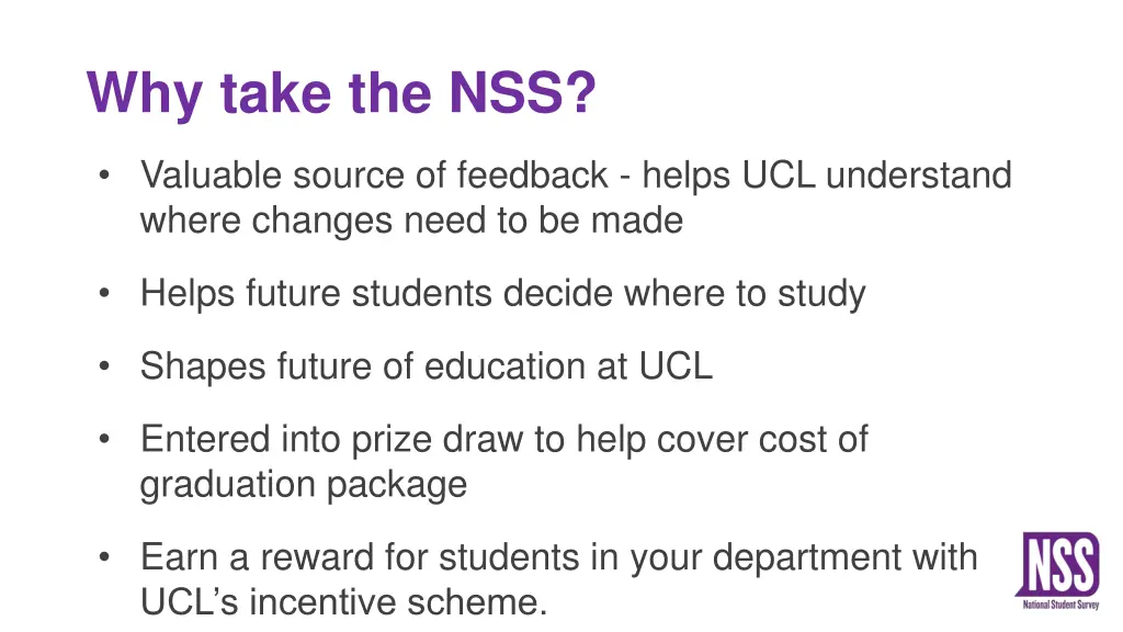 why take the nss