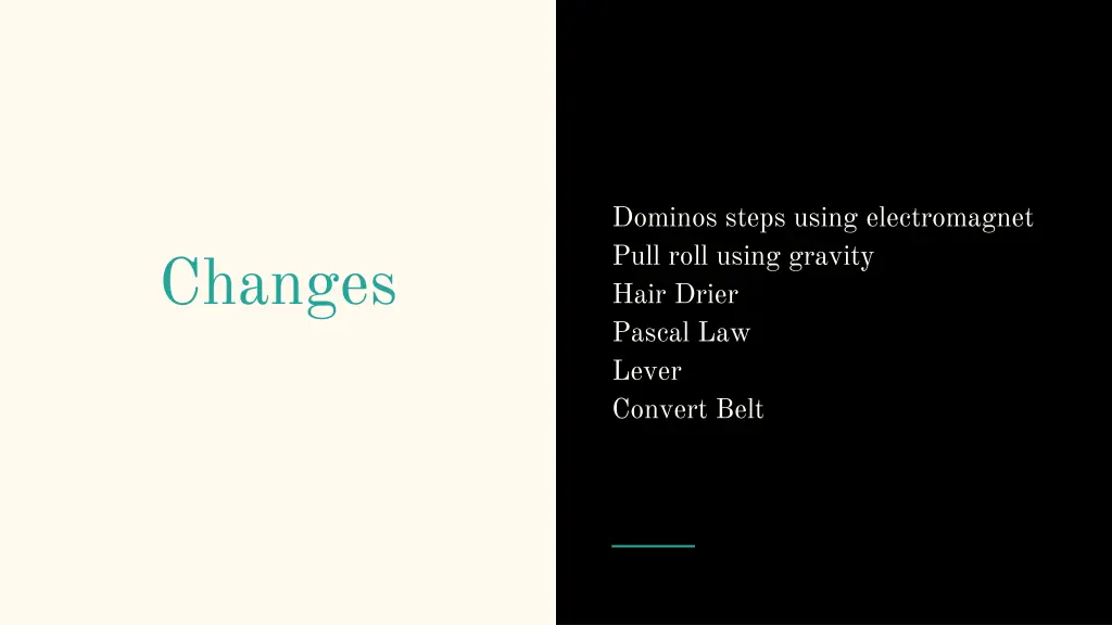 dominos steps using electromagnet pull roll using