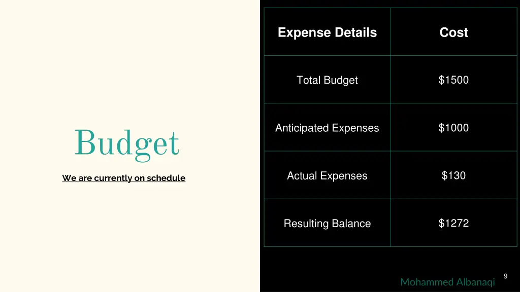 expense details