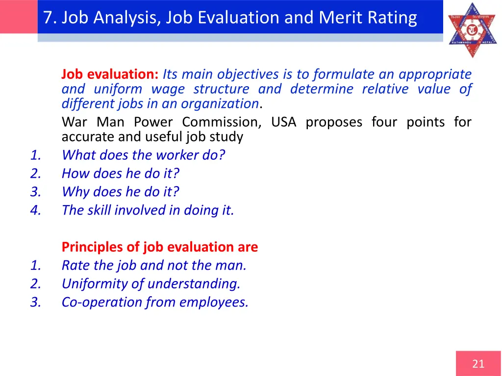 7 job analysis job evaluation and merit rating 3