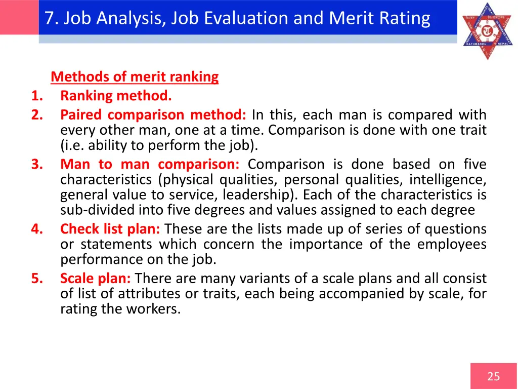 7 job analysis job evaluation and merit rating 7