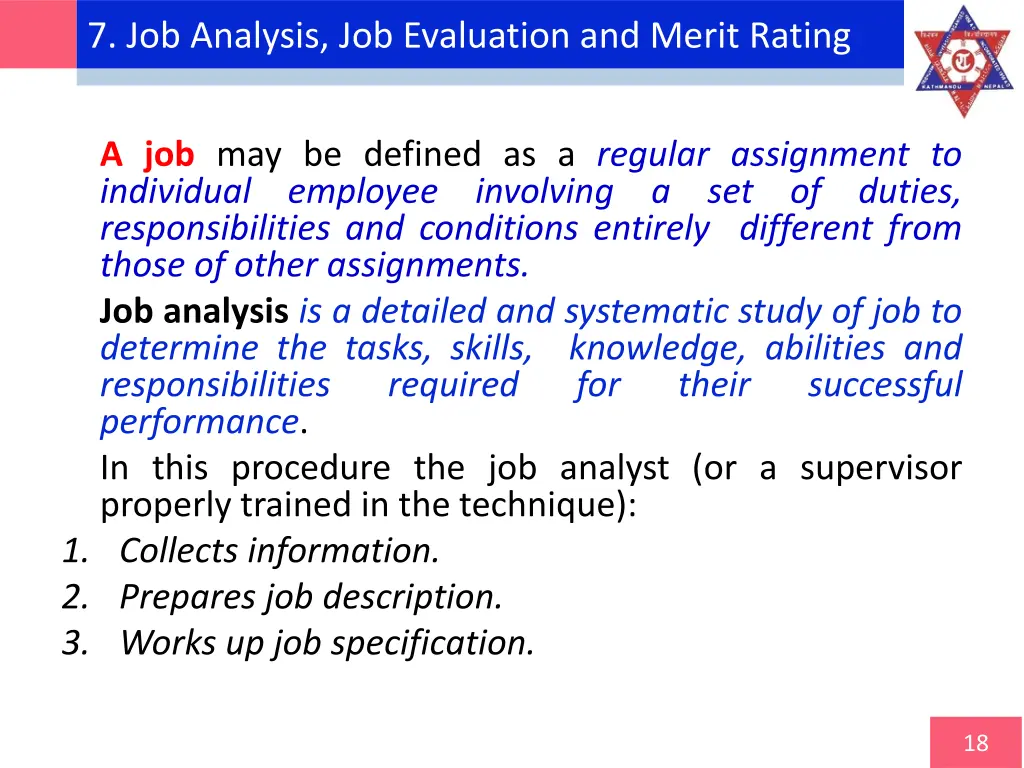 7 job analysis job evaluation and merit rating