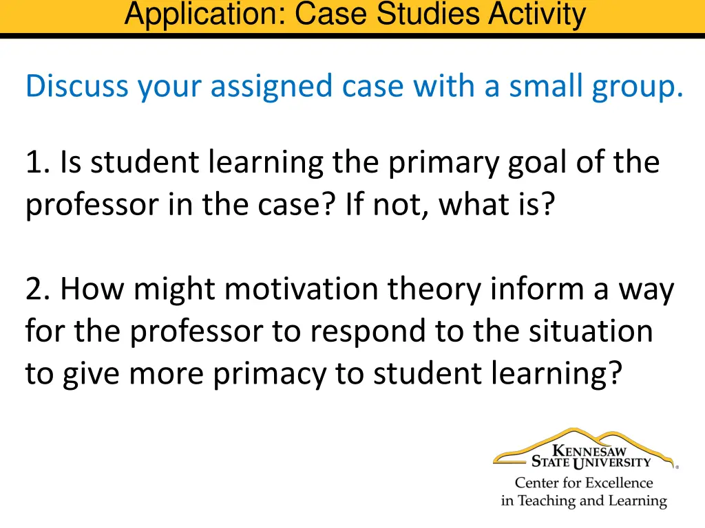 application case studies activity