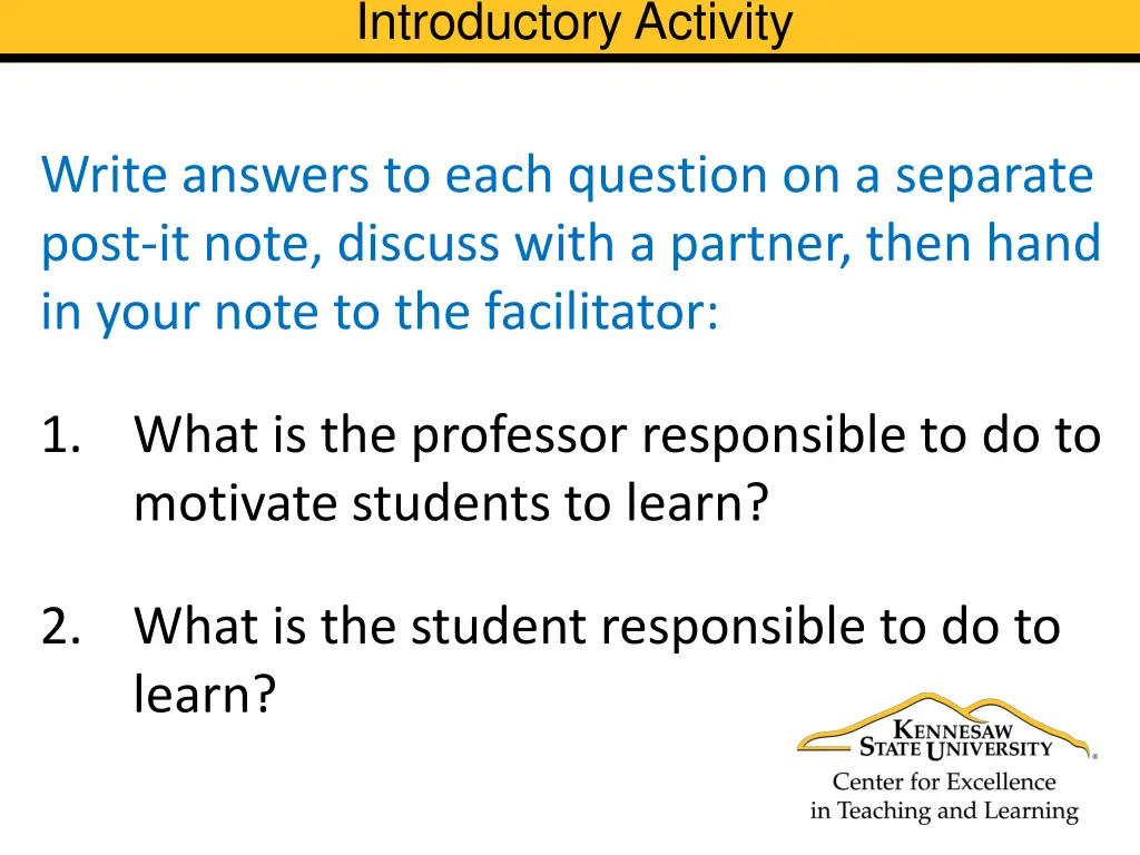 introductory activity