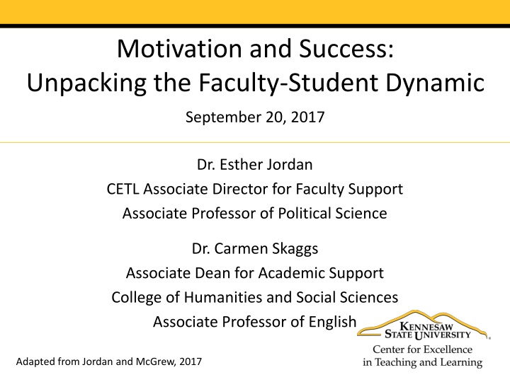 motivation and success unpacking the faculty