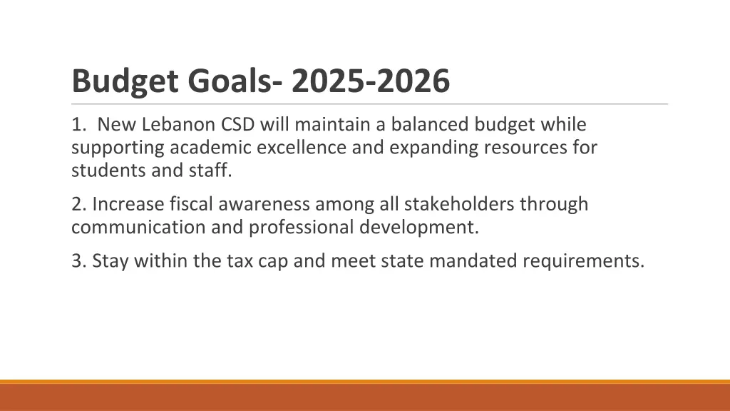 budget goals 2025 2026
