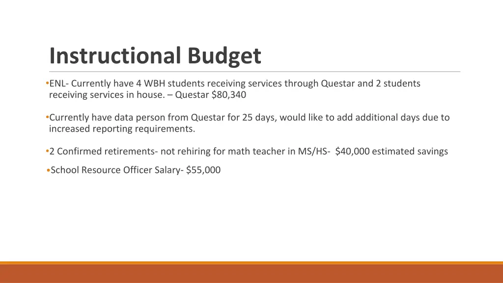 instructional budget