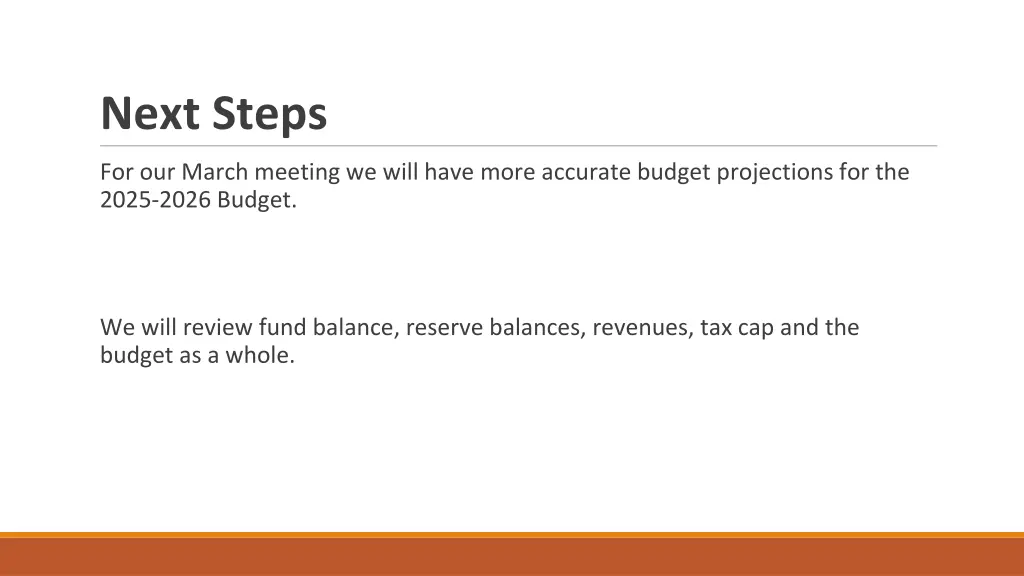 next steps