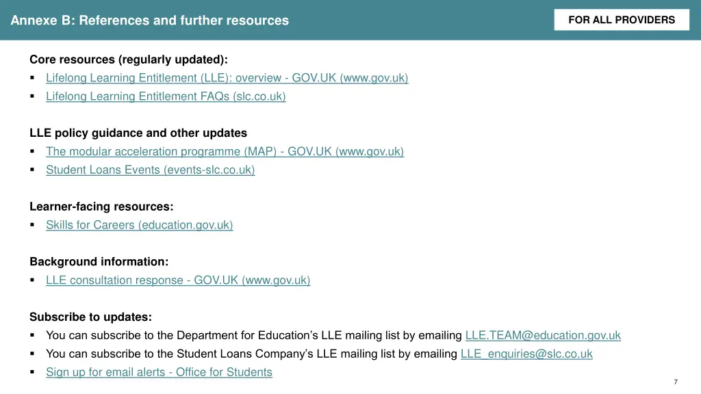 annexe b references and further resources