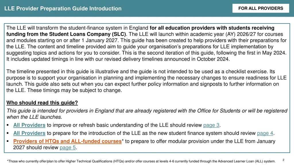 lle provider preparation guide introduction