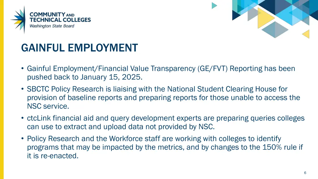 gainful employment