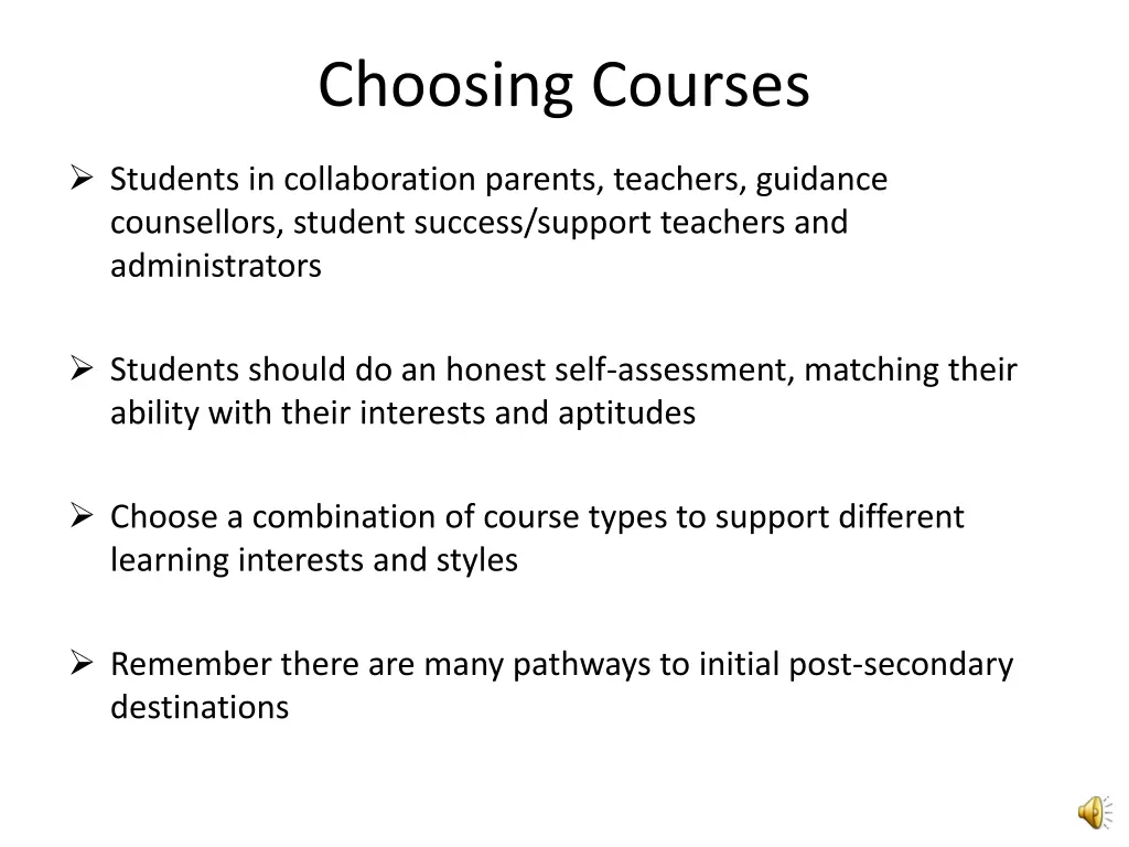 choosing courses