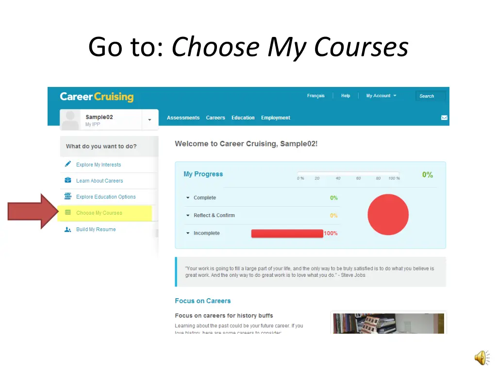 go to choose my courses