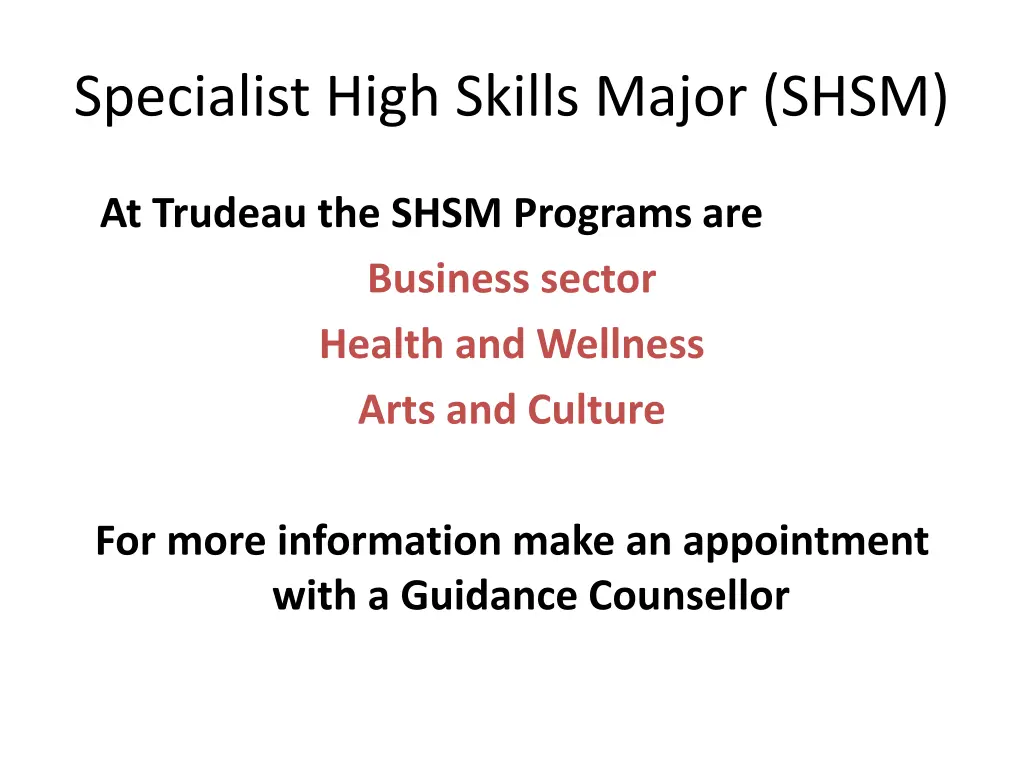 specialist high skills major shsm 1