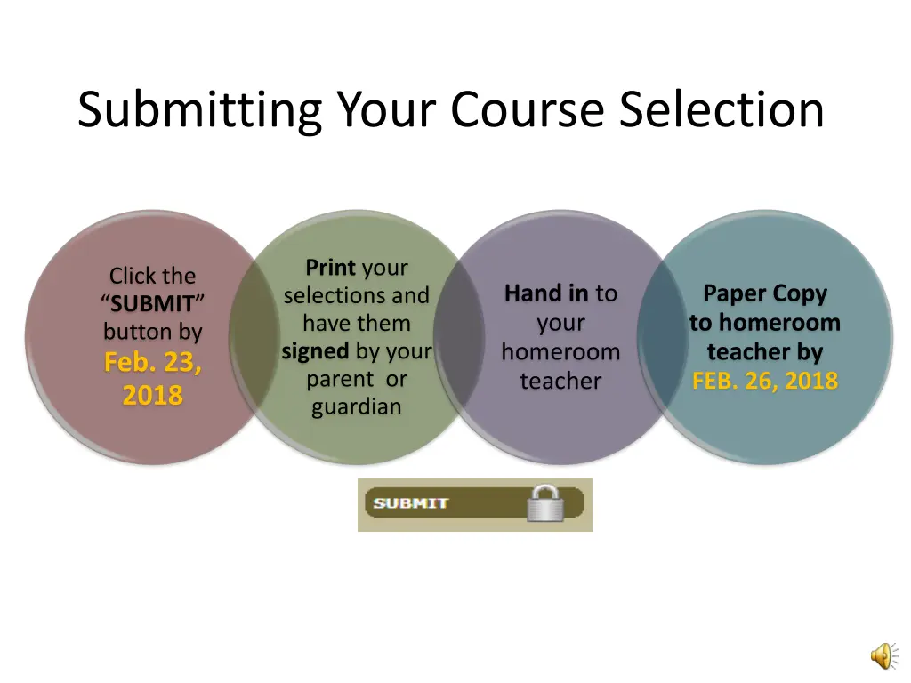 submitting your course selection
