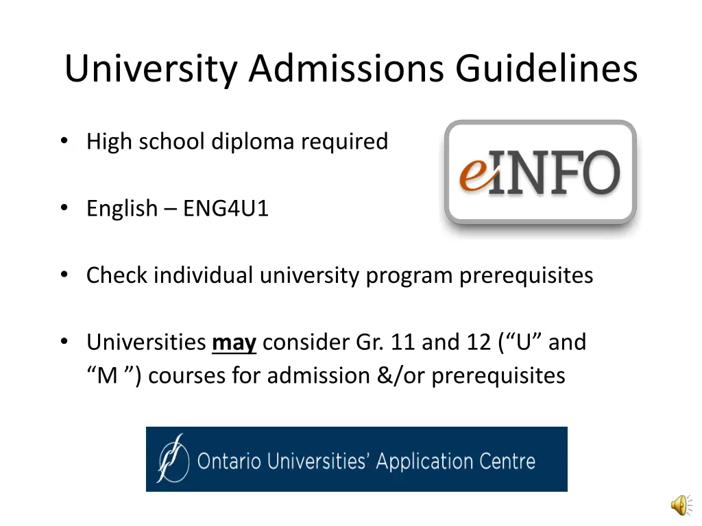 university admissions guidelines