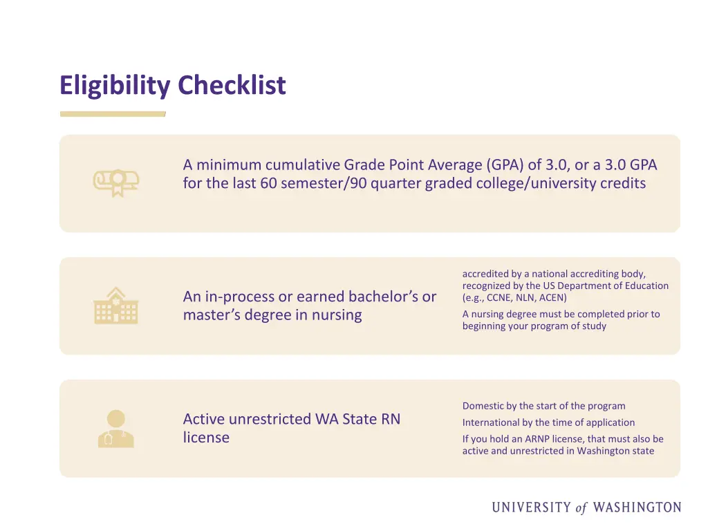 eligibility checklist
