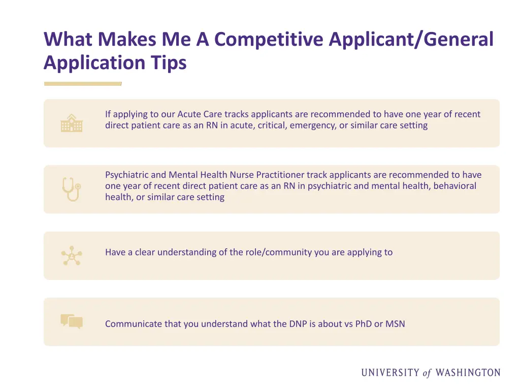 what makes me a competitive applicant general
