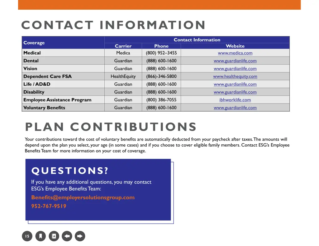 contact information