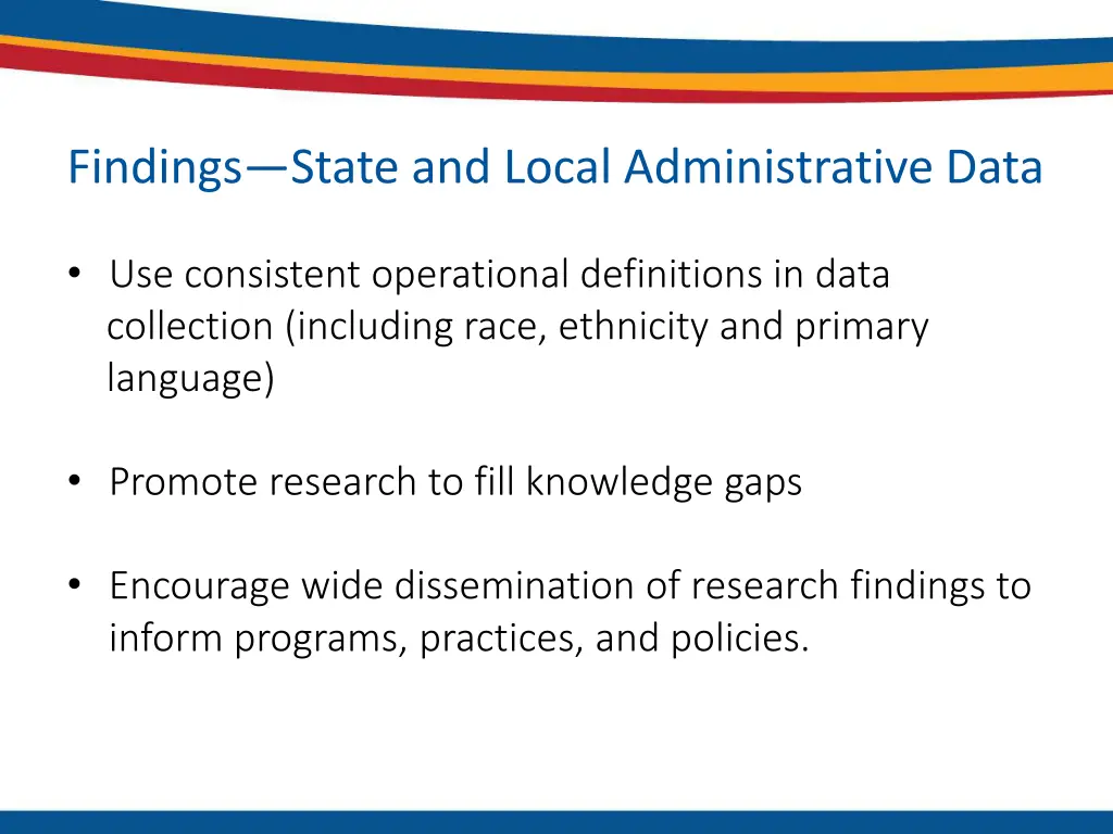findings state and local administrative data