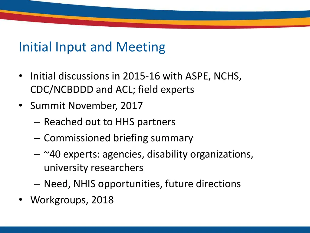 initial input and meeting