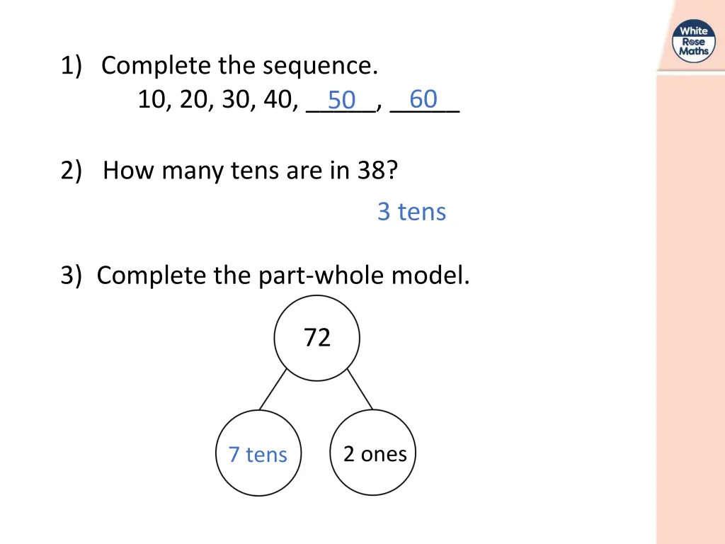 1 complete the sequence 10 20 30 40 1