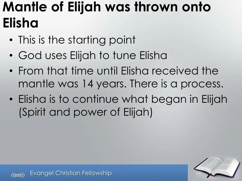 mantle of elijah was thrown onto elisha this