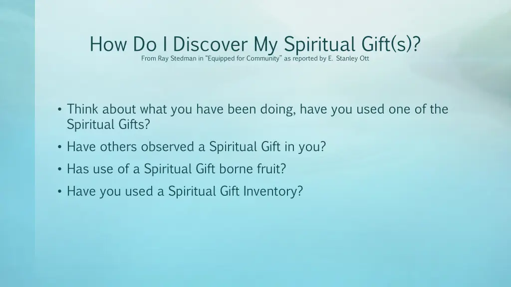 how do i discover my spiritual gift s from