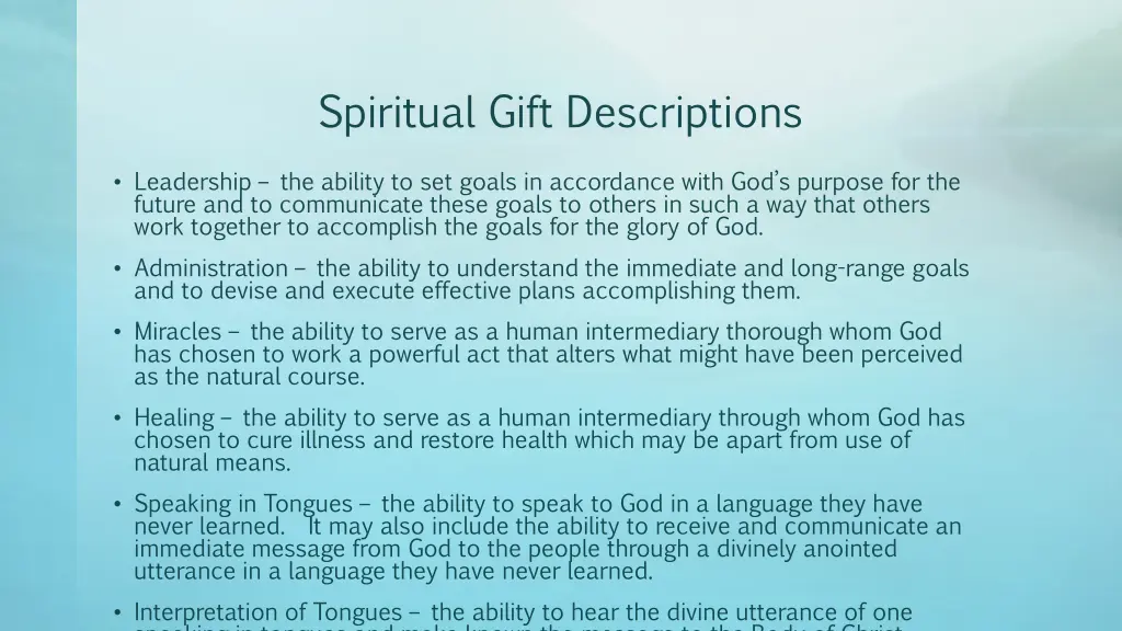 spiritual gift descriptions 2