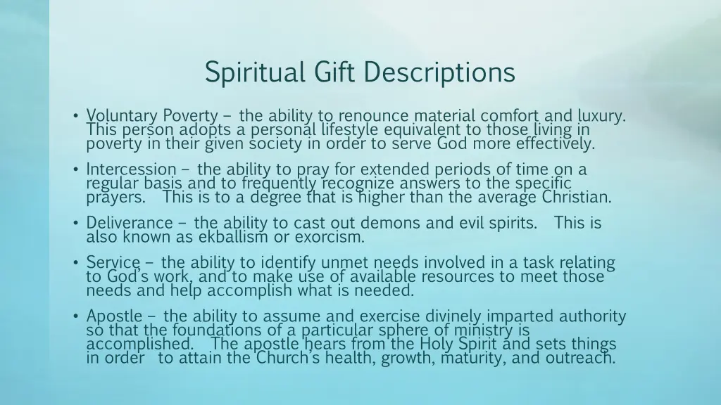 spiritual gift descriptions 3