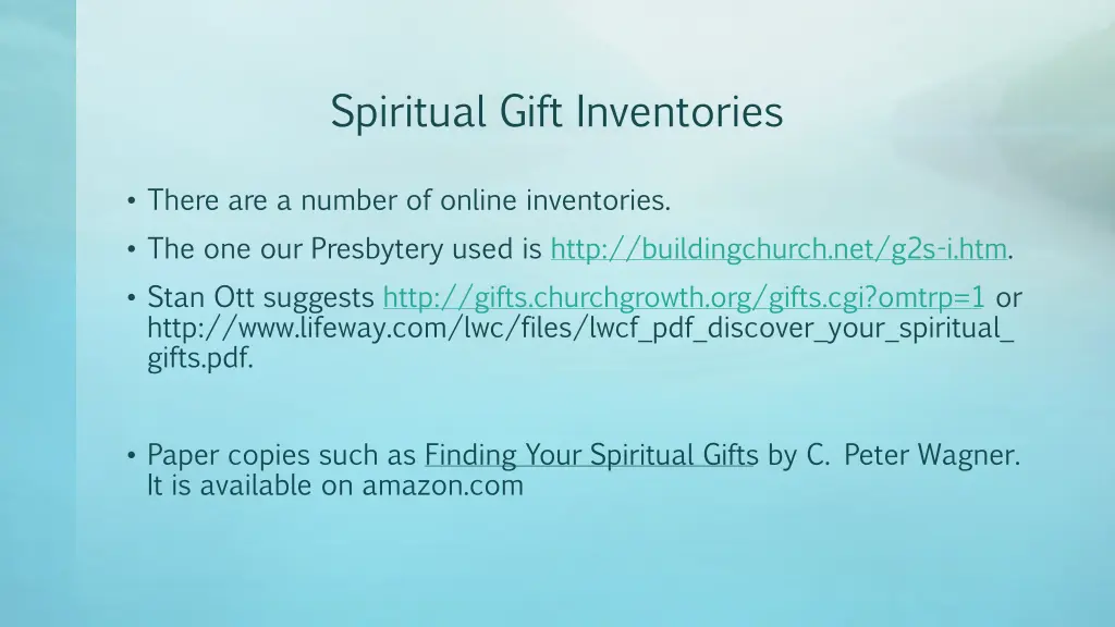 spiritual gift inventories
