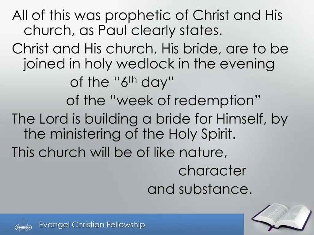 all of this was prophetic of christ