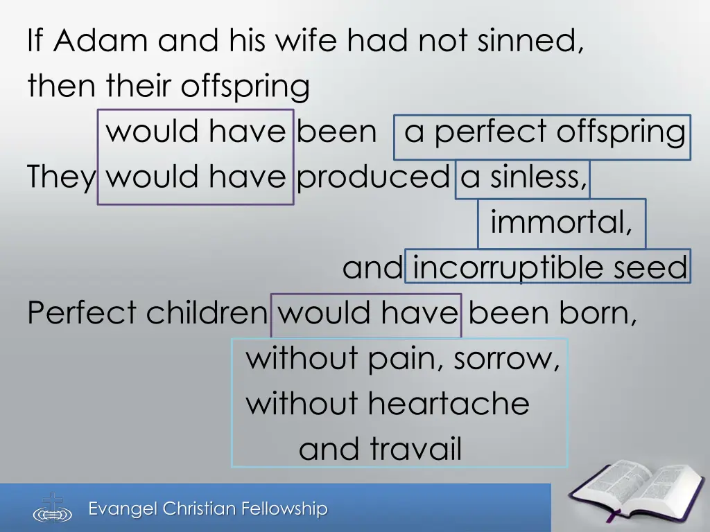 if adam and his wife had not sinned then their