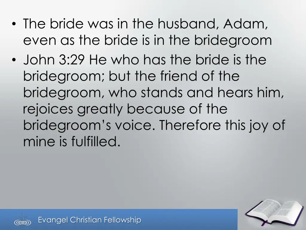 the bride was in the husband adam even