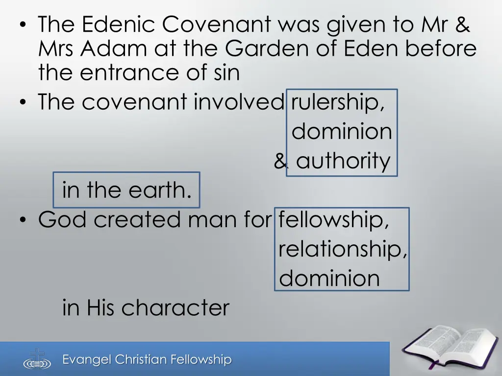 the edenic covenant was given to mr mrs adam