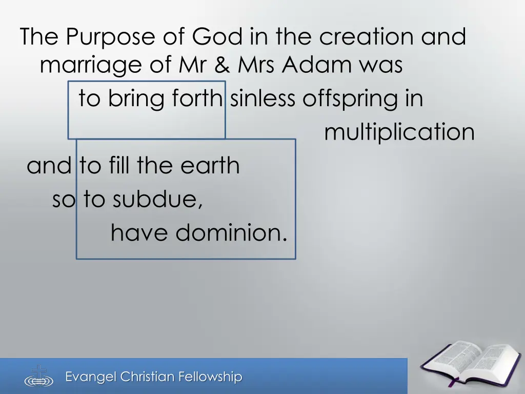 the purpose of god in the creation and marriage