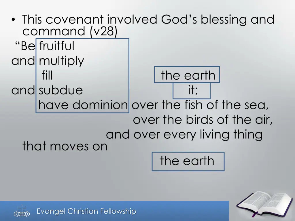 this covenant involved god s blessing and command